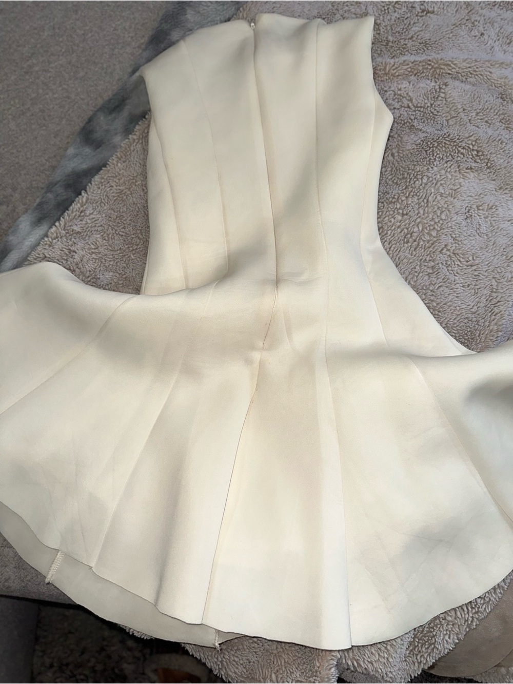 Ivory Structured Peplum dress